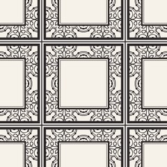 Obraz premium Seamless geometric pattern. Vector abstract classical modern art deco background in black and white color