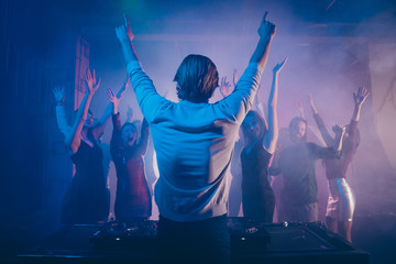 Nice cool careless carefree popular occasion celebration. Group of glad positive cheerful cheery...