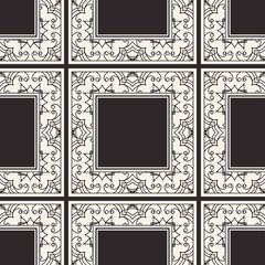 Obraz premium Seamless geometric pattern. Vector abstract classical modern art deco background in black and white color