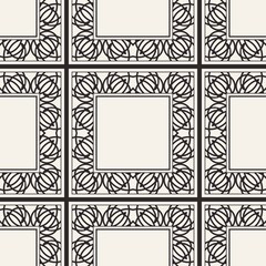 Seamless geometric pattern. Vector abstract classical modern art deco background in black and white color