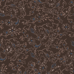 Seamless pattern small branched flower design