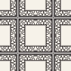 Obraz premium Seamless geometric pattern. Vector abstract classical modern art deco background in black and white color