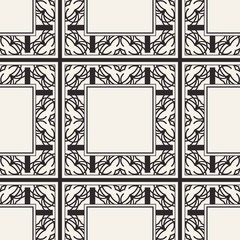 Seamless geometric pattern. Vector abstract classical modern art deco background in black and white color