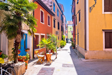 Fototapeta na wymiar Idyllic colorful mediterranean street of Novigrad Istarski