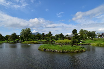 Fototapeta premium Japanese Garden in Hokkaido, Japan