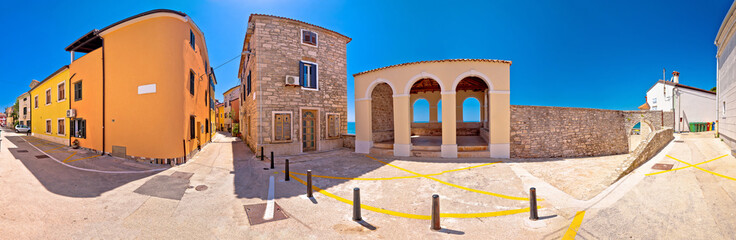 Novigrad Istarski town lodge and street scene panoramic view