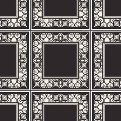 Obraz premium Seamless geometric pattern. Vector abstract classical modern art deco background in black and white color