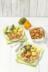 fried cauliflower and potatoes