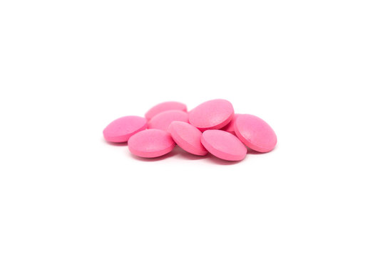 Pills tablet medicine isolated on white background.