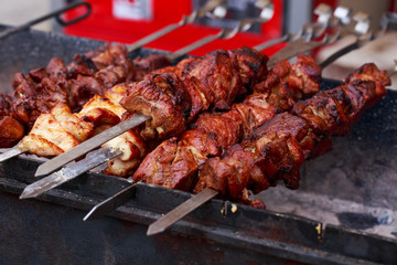 Meat kebab on skewers