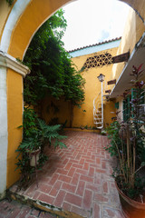 Fototapeta na wymiar patio with stairs and lamp