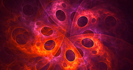 3D rendering abstract red fractal light background