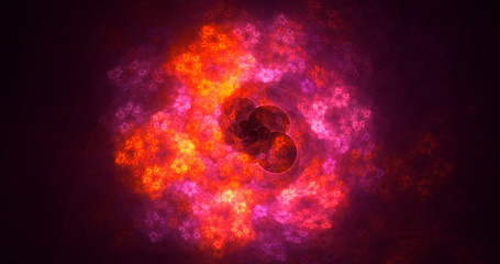Obraz na płótnie Canvas 3D rendering abstract red fractal light background