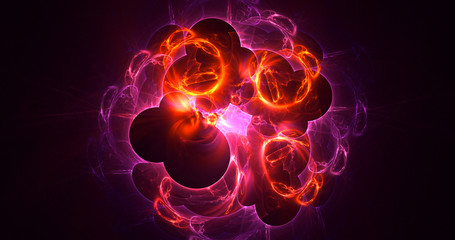 3D rendering abstract red fractal light background