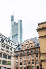 Fototapeta na wymiar Frankfurt, Germany - June 12, 2019: Commercial finance building in Frankfurt, Germany.