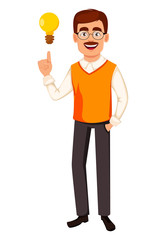 Back to school. Teacher man cartoon character