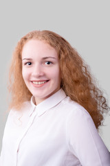 Fototapeta premium portrait happy young woman isolated