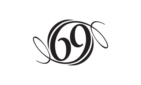 number 69 abstract logo
