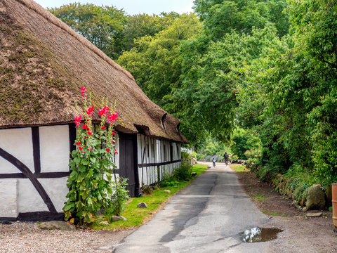 Traditional home on the island Lyoe in the Danish archipelago near Funen, Denmark