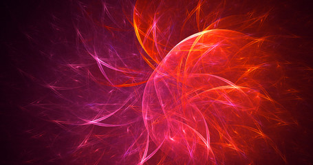 3D rendering abstract red fractal light background