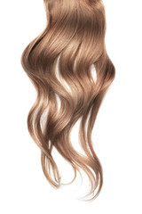 Obraz premium Brown wavy hair isolated on white background