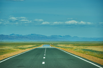 Road in Gobi Desert