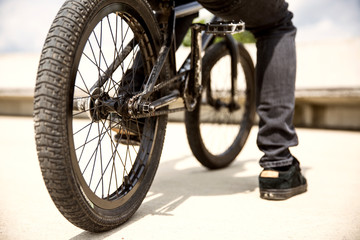 BMX detail - close-up of a tyre thread