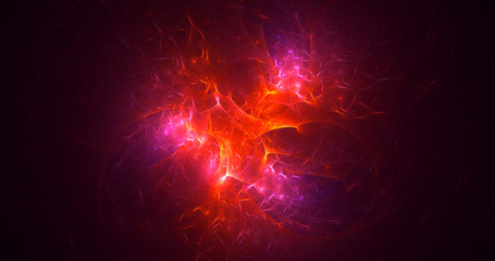 Obraz premium 3D rendering abstract red fractal light background
