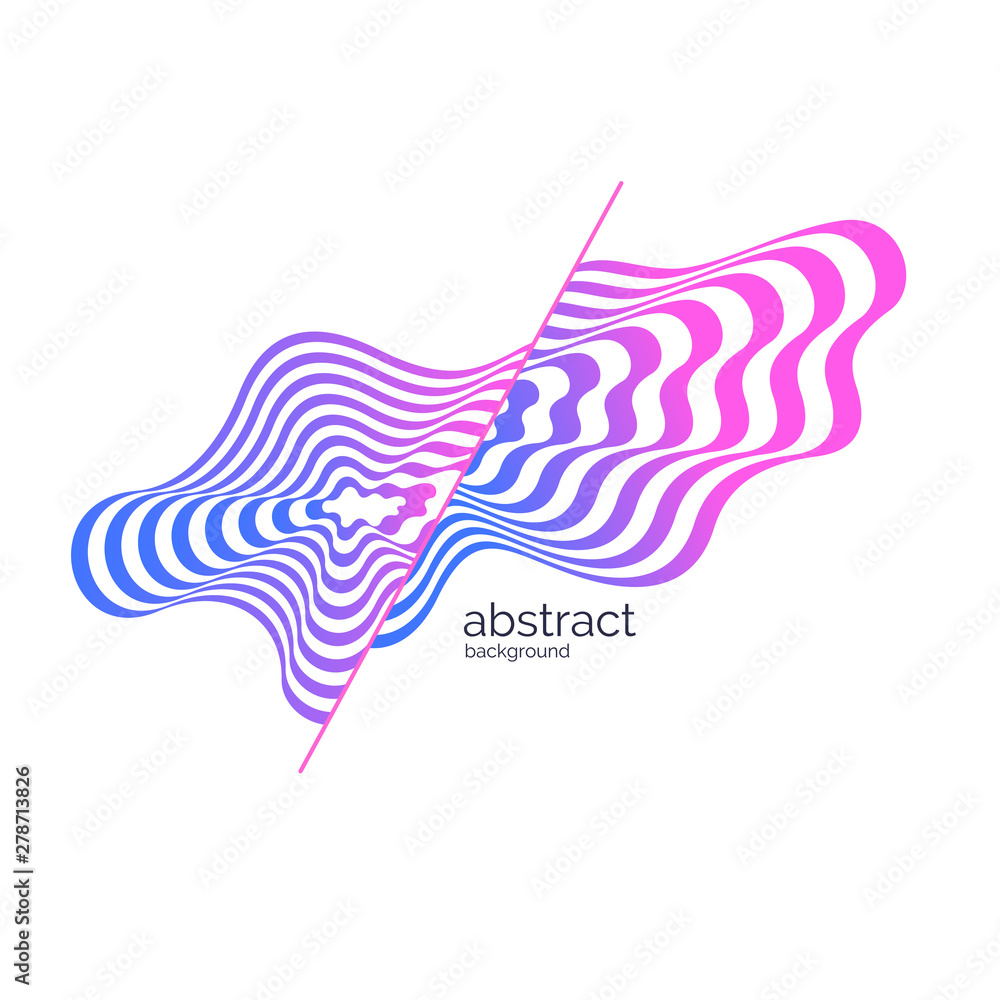 Poster amorphous elements with the effect of visual distortion.