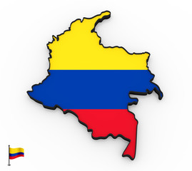 Obraz premium Colombia high detailed 3D map