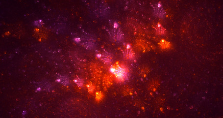 3D rendering abstract red fractal light background