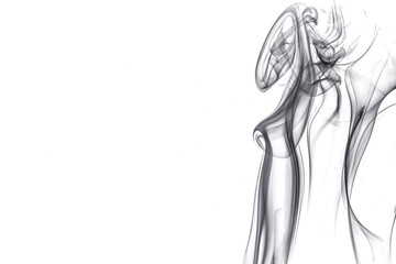 Black smoke on white background