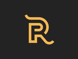 Vector template letter R. The design of the sign in a linear style.
