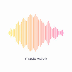 Sound wave equalizer. Vector illustration on dark background