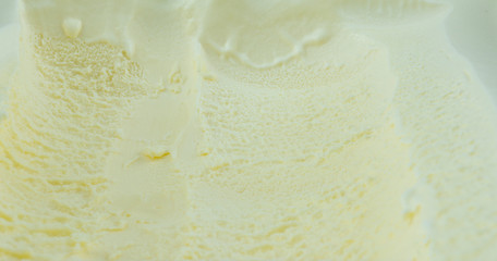 Texture ice cream Vanilla as background, Front view Blank for design.