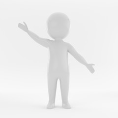 White people welcome business concept illustration 3D rendering