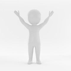 White people welcome business concept illustration 3D rendering