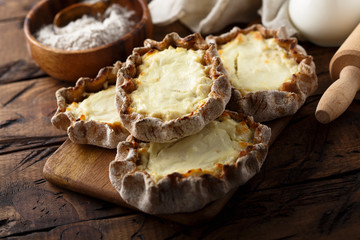 Traditional Karelian rye pies with potato
