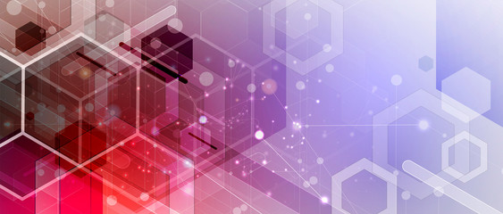 Abstract hexagon background. Technology poligonal design. Digital futuristic minimalism