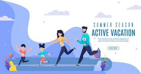 Poster Summer Season Active Vacation Lettering.