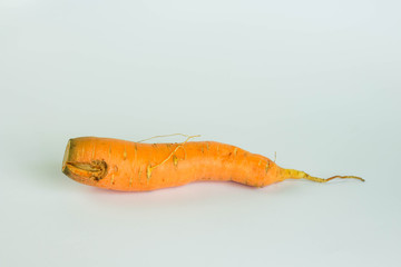 Carrot ugly vegetables isolated