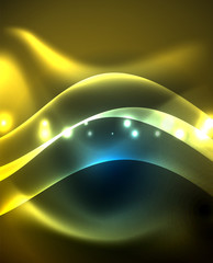 Neon glowing lines, magic energy space light concept, abstract background wallpaper design