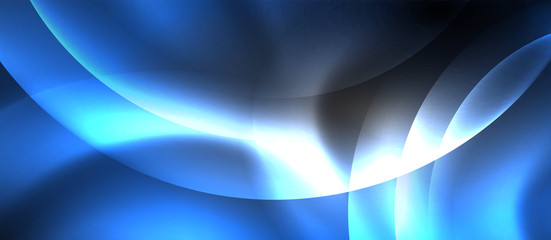 Shiny neon color light with circles abstract background