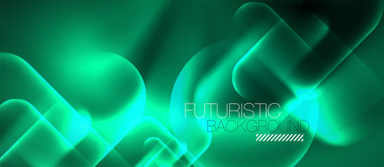 Neon glowing techno lines, hi-tech futuristic abstract background template