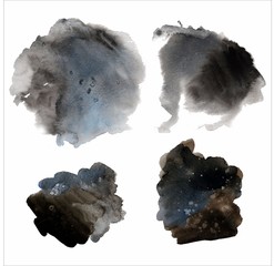 Watercolor texture, abstract background, black color