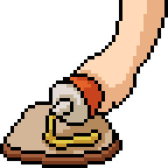 Obraz premium vector pixel art bread breakfast