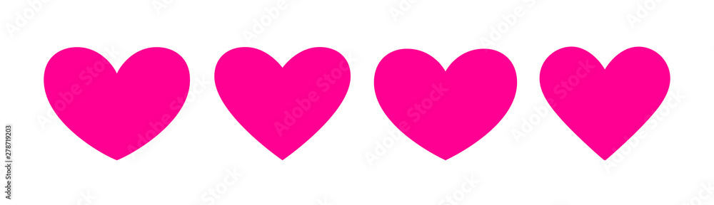 Poster vector pink hearts. icon add to favorites and like for web design, apps and online store.