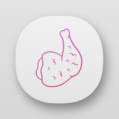 Chicken ham app icon. Butchers meat. Meat production and sale. Protein source. Butchery business. UI/UX user interface. Web or mobile applications. Vector isolated illustrations