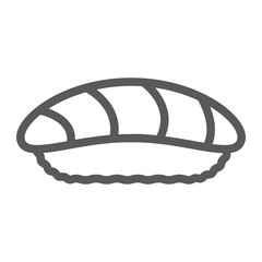 Sushi line icon, asian and food, seafood sign, vector graphics, a linear pattern on a white background.