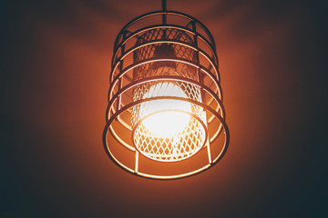 Fototapeta na wymiar Stylish metal loft-style chandelier